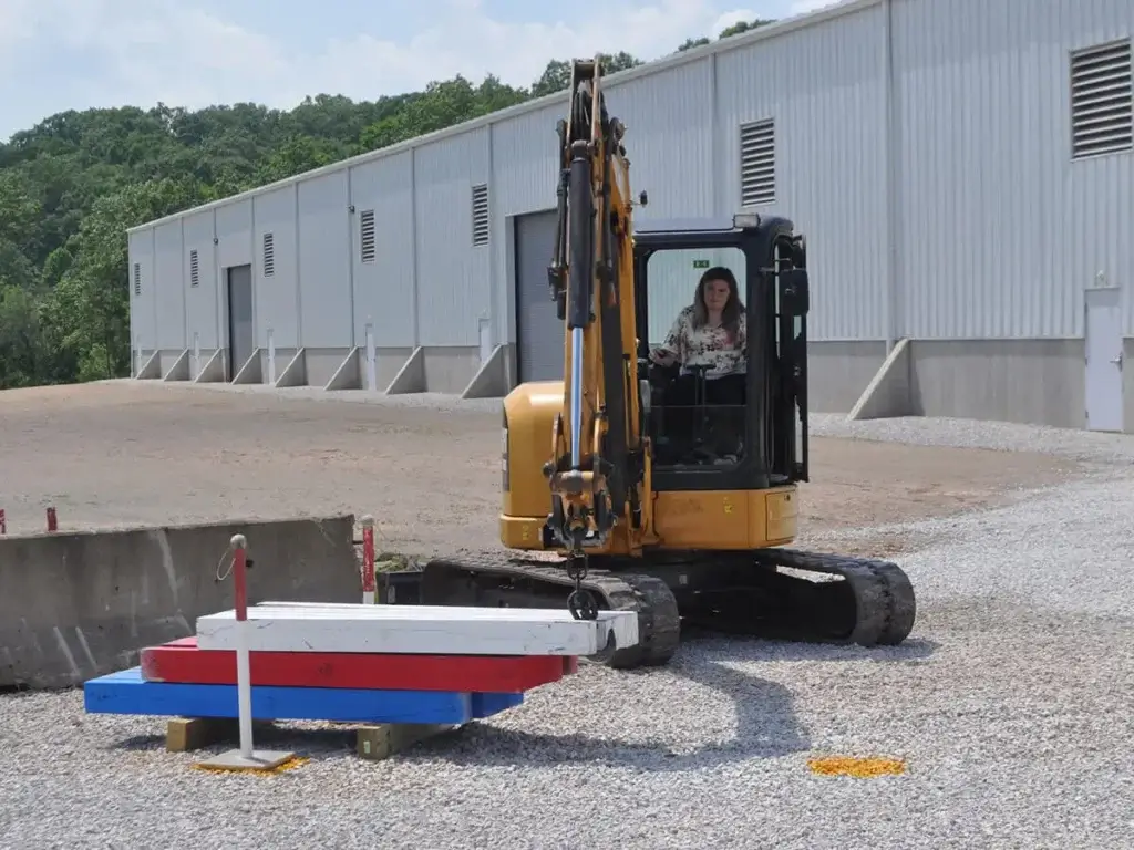 IUOE Local 132 member competing in an excavator skills competition at the 12th Annual Equipment Rodeo