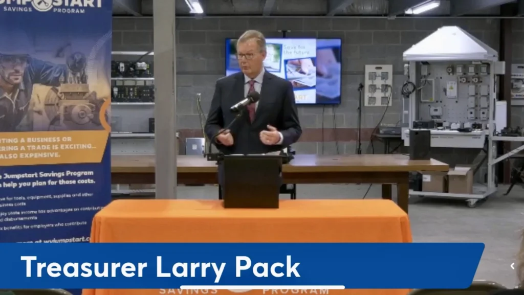 Treasurer Larry Pack speaking at IBEW 466 headquarters in Charleston, West Virginia.