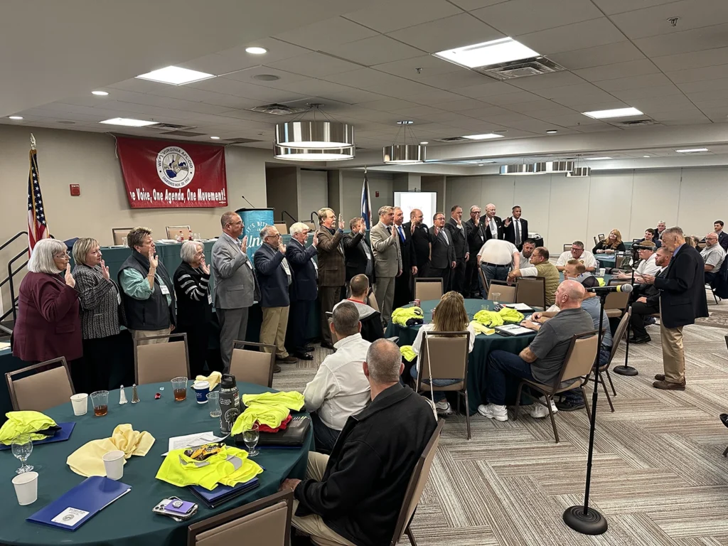 WV AFL-CIO Executive Board members being sworn in at the 2025 Convention in Charleston.
